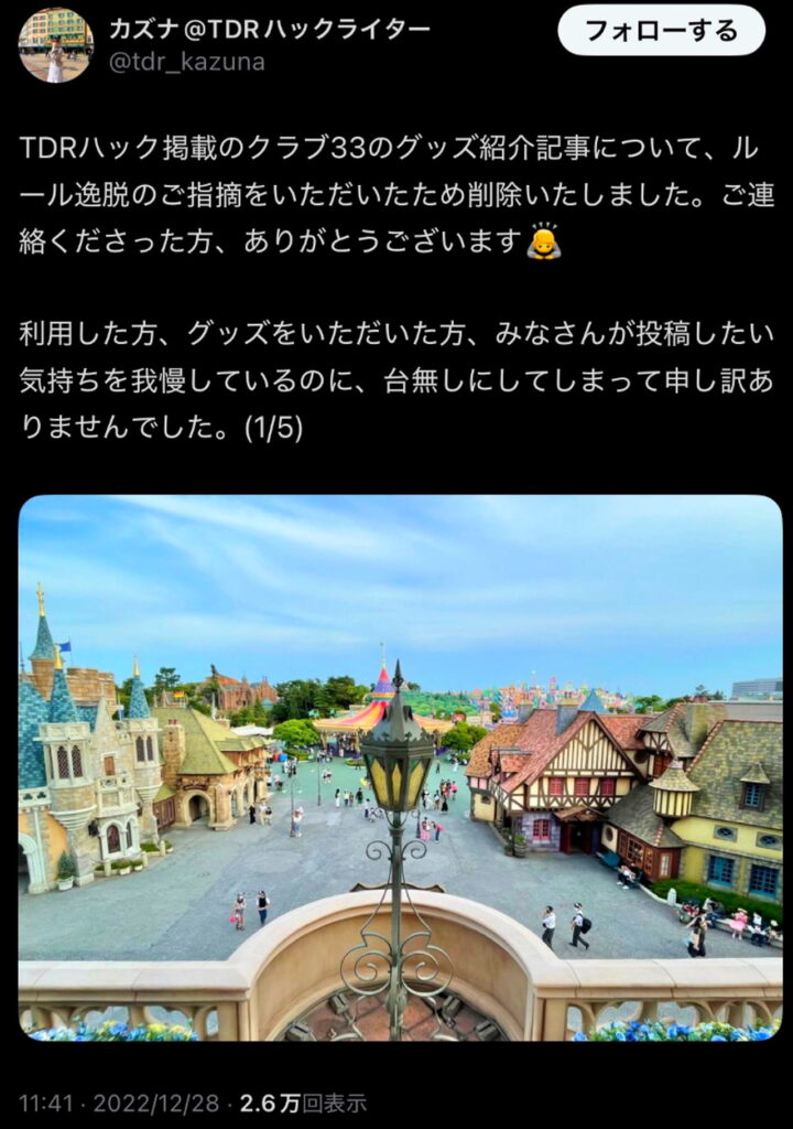 蓮尾和奈 ディズニーランド 炎上 X
